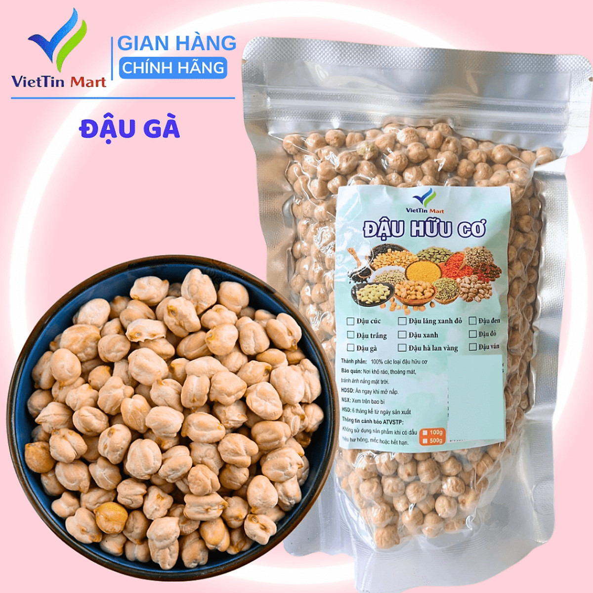 Đậu Gà Hữu Cơ Viettin Mart 1kg