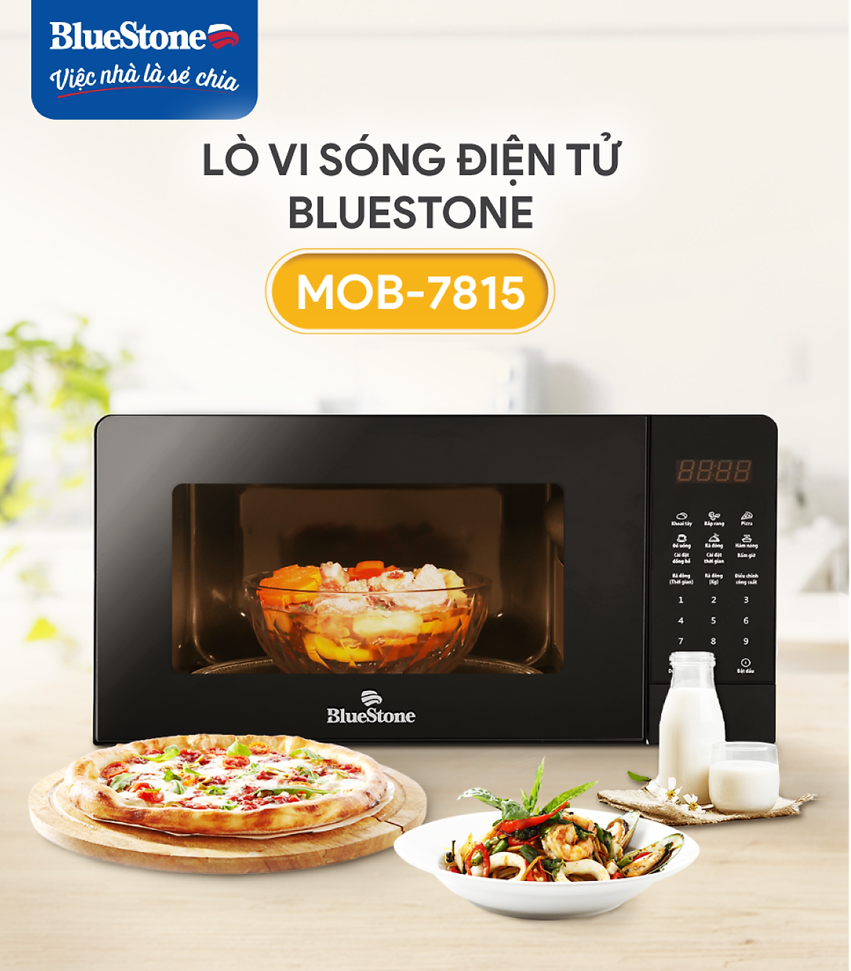Lò Vi Sóng Điện Tử Bluestone MOB-7815 (20 Lít) - Hàng chính hãng