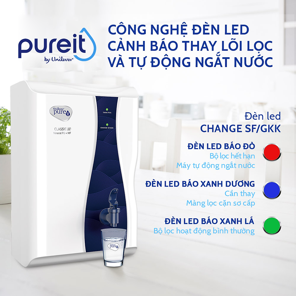 Máy Lọc Nước Pureit Casa G2 Công Suất Lớn Lọc Nguyên Khối Tích Hợp Công Nghệ RO+MF - Hàng chính hãng