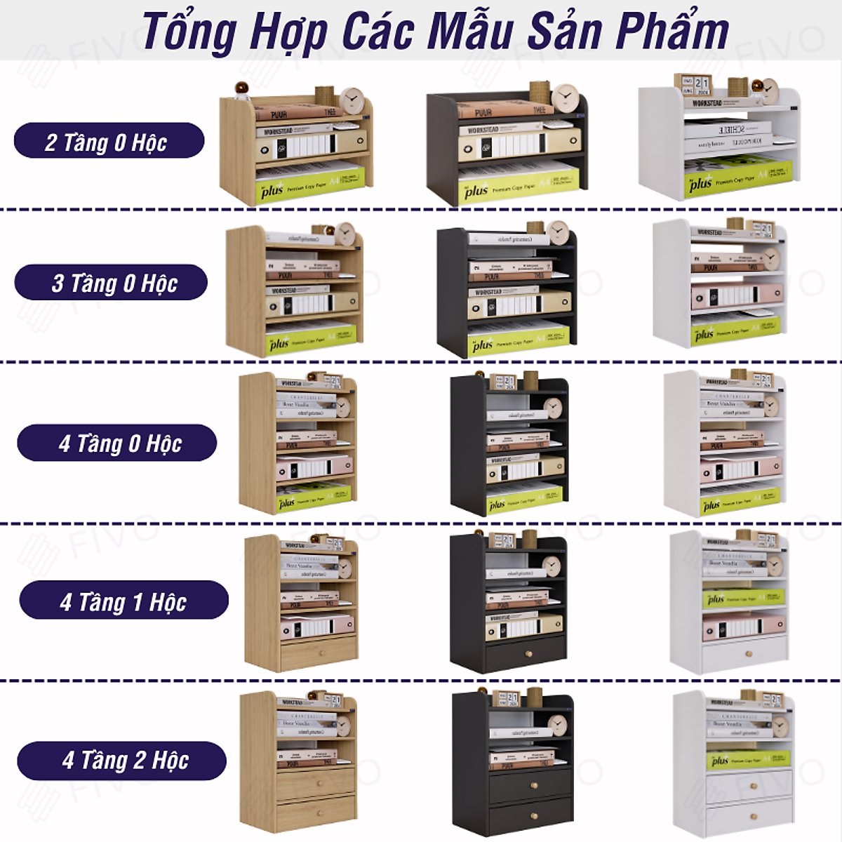 Kệ Sách Gỗ Mini Để Bàn FIVO FB27 Đa Năng, Dễ Lắp Ráp, Tiết Kiệm Không Gian, Gọn Gàng Góc Học Tập Và Làm Việc