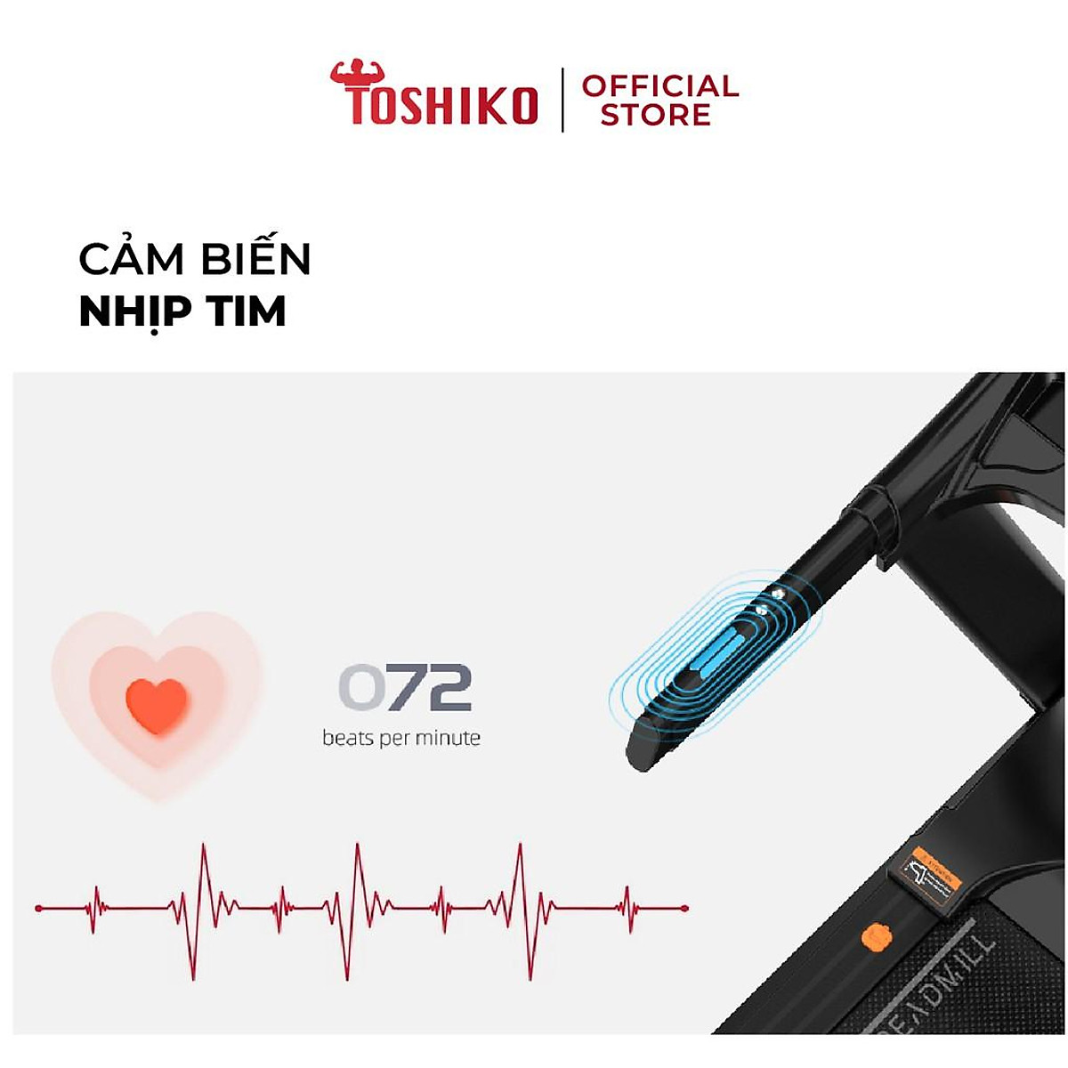 Máy chạy bộ đa năng tại nhà Toshiko MC33 PRO, chức năng nâng dốc tự động theo nhu cầu, kèm theo đai massage và thanh gập bụng, đồng hồ hiển thị thông số nhịp tim, calo tiêu thụ