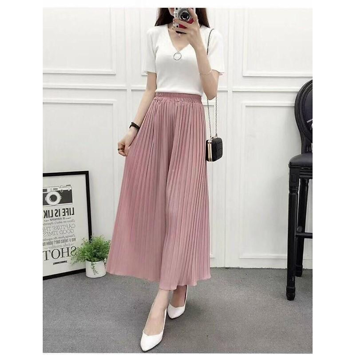 Xinh hết nấc cùng 5 cách mix đồ với chân váy xếp ly dáng dài #40 Xinh hết nấc cùng 5 cách mix đồ với chân váy xếp ly dáng dài