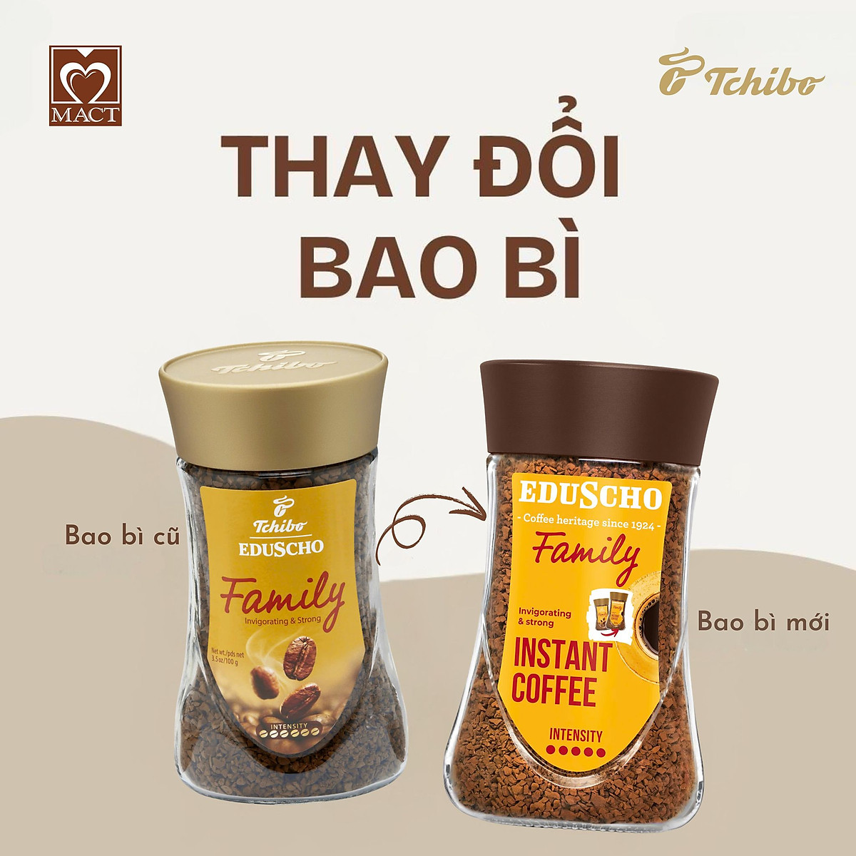 Cà phê hòa tan TCHIBO FAMILY - 100% Robusta - Vị đắng đậm đà - lọ 200g