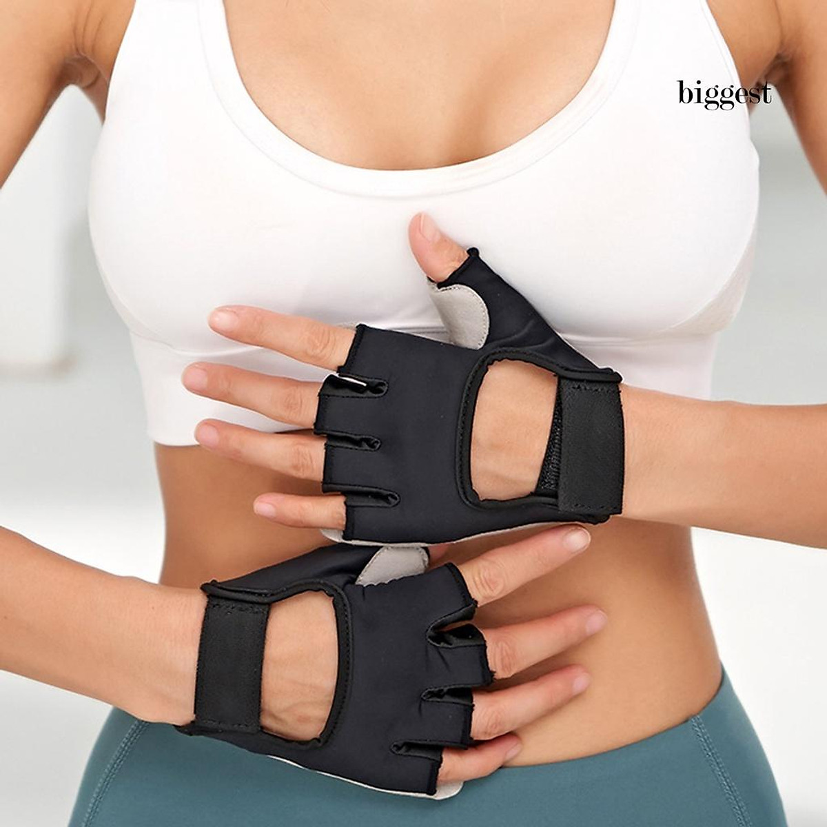 Set 2 Găng Tay Thể Thao Hở Ngón Chống Trượt Cho Nam Nữ