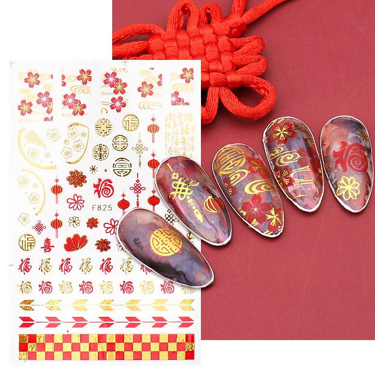 Sticker Mẫu Tết 2022 Trung Hoa | Hình Dán Móng Tay | Tiki
