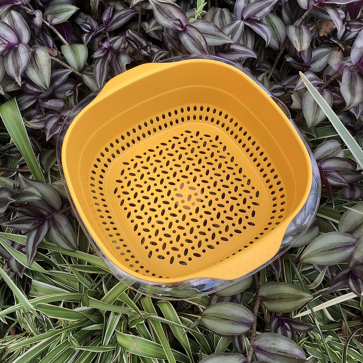 Rổ đựng đồ kèm chậu thau rửa rau củ đựng hoa quả trái cây 2 lớp siêu cứng siêu bền