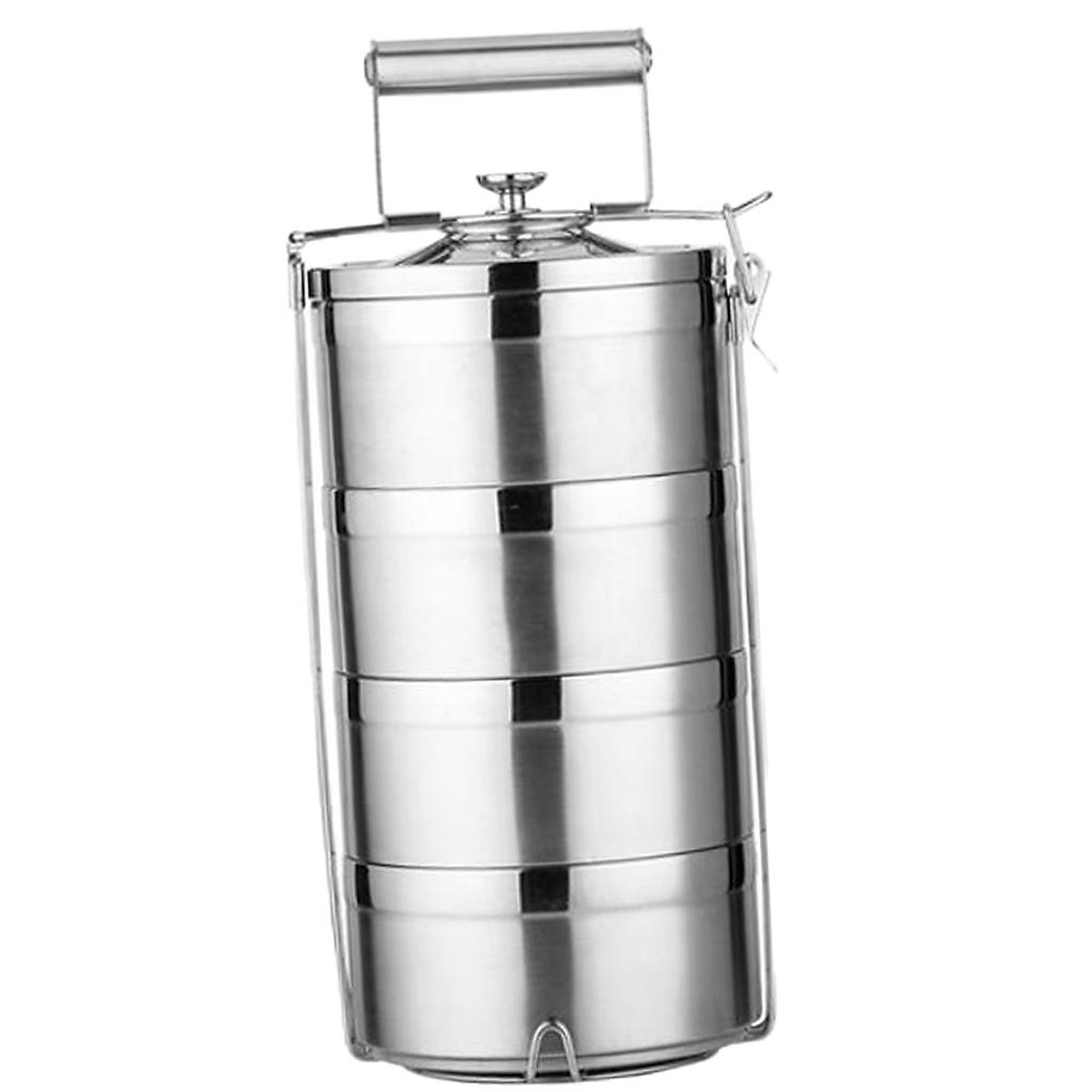 2x Stainless Steel Food Containers Stacking Lunch Box Bento Carrier 4 Tier