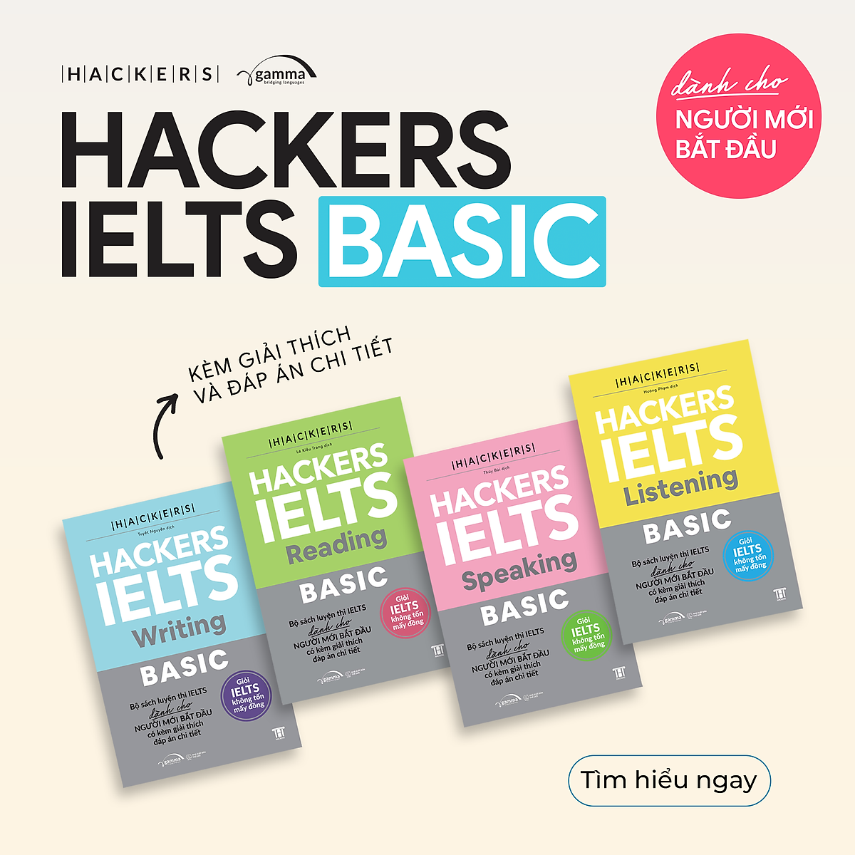 Combo 4 Cuốn: Bộ Hackers IELTS Basic