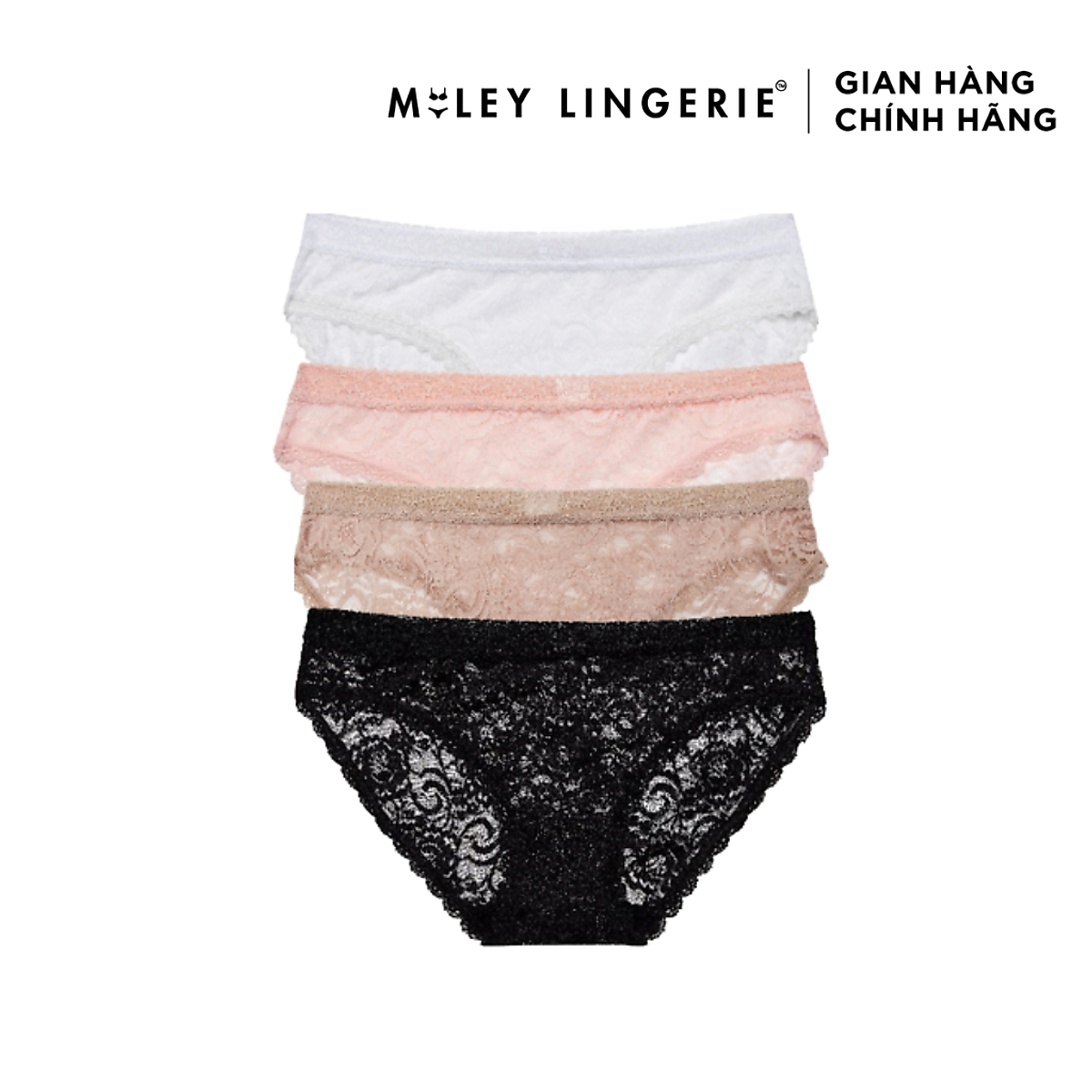 Bộ 4 quần lót nữ ren sexy Miley Lingerie FLS_06