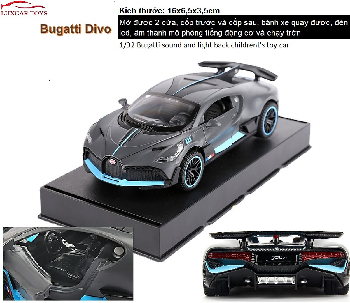 Mô hình xe Bugatti GT 124 Màu Xanh