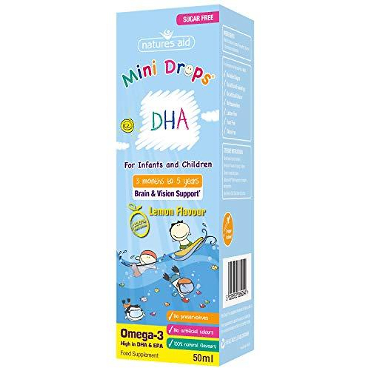 Natures Aid 50 ml DHA Omega-3 Drops for Infants and Children - Thực phẩm  chức năng sức khỏe