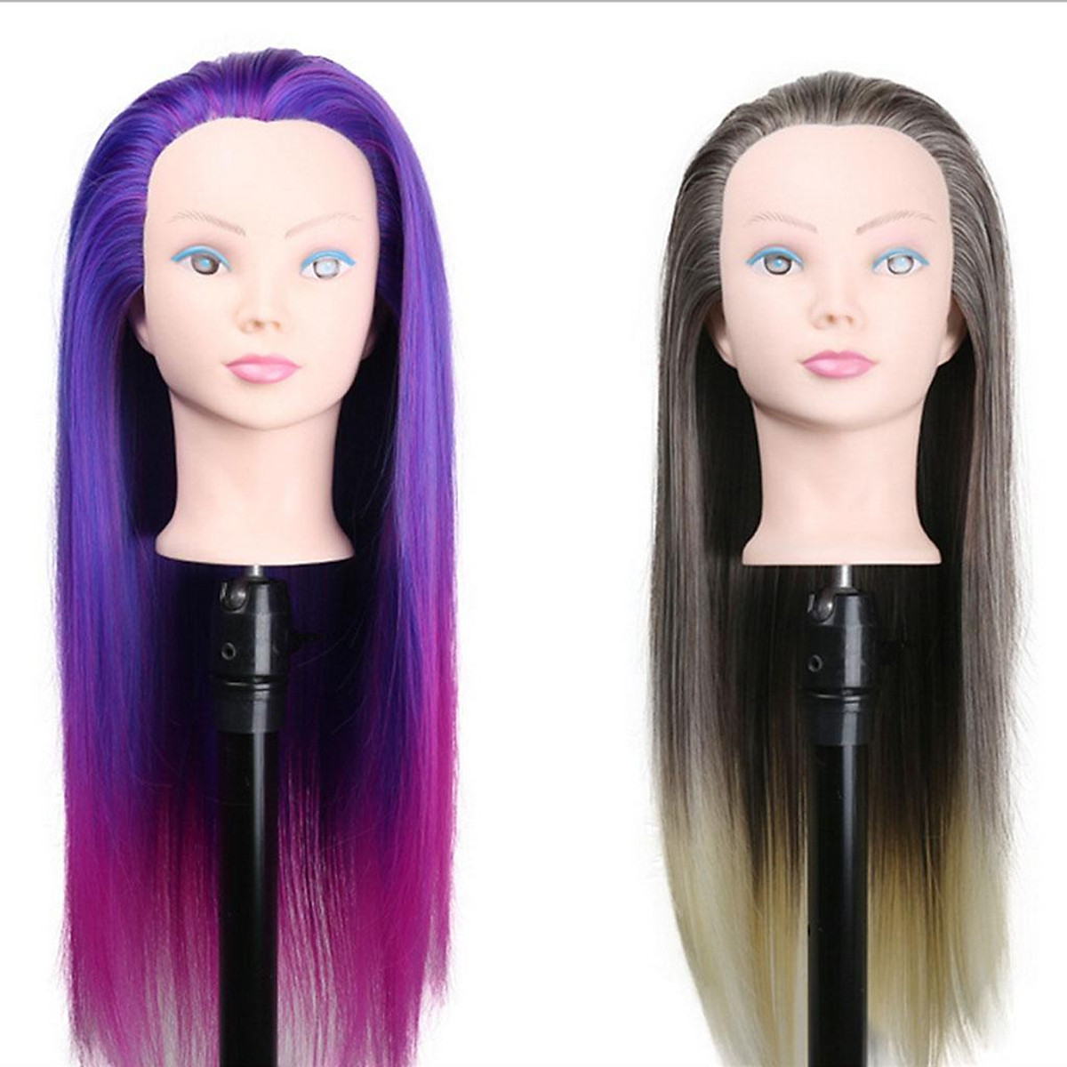 2 Color Heat Resistant Synthetic Hair Braiding Bleaching Coloring Mannequin Head 2 Color Heat Resistant Synthetic Hair Braiding Bleaching Coloring Mannequin Head