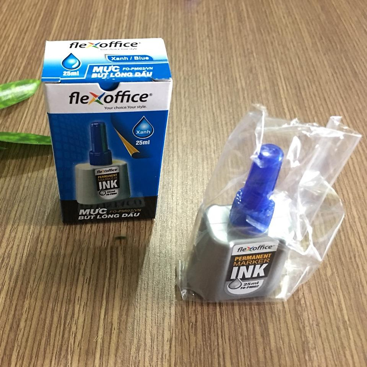 Mực Bút Lông Dầu Flexoffice FO-PMI02 - Mực Xanh