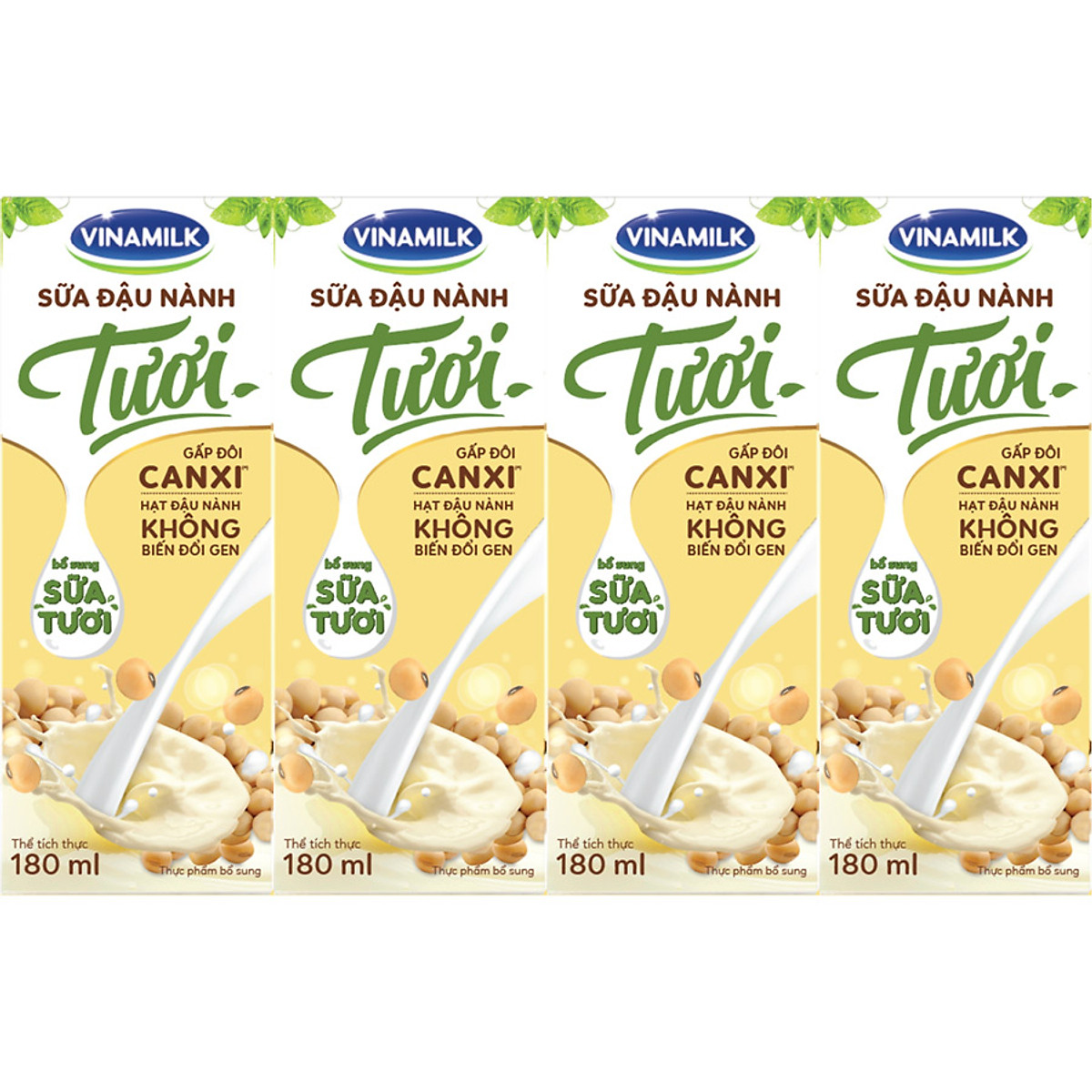 Thùng Sữa đậu nành Tươi Vinamilk 180ml - 48 hộp/Thùng