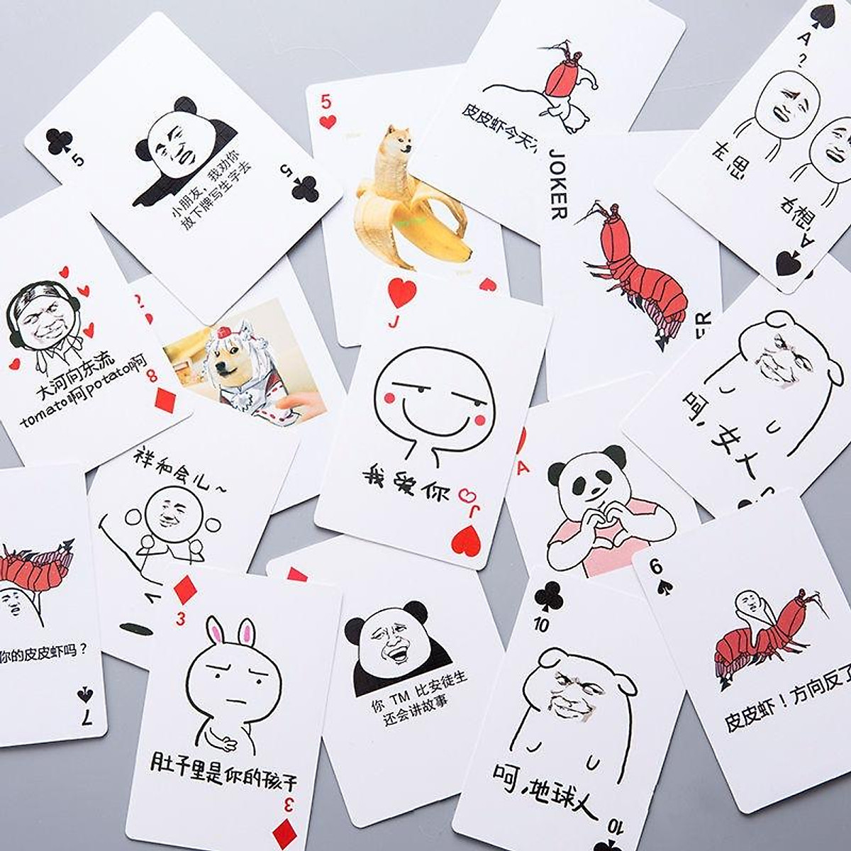 Bộ thẻ bài in hình troll sakura chó shiba 54 lá khác nhau bộ tú bài