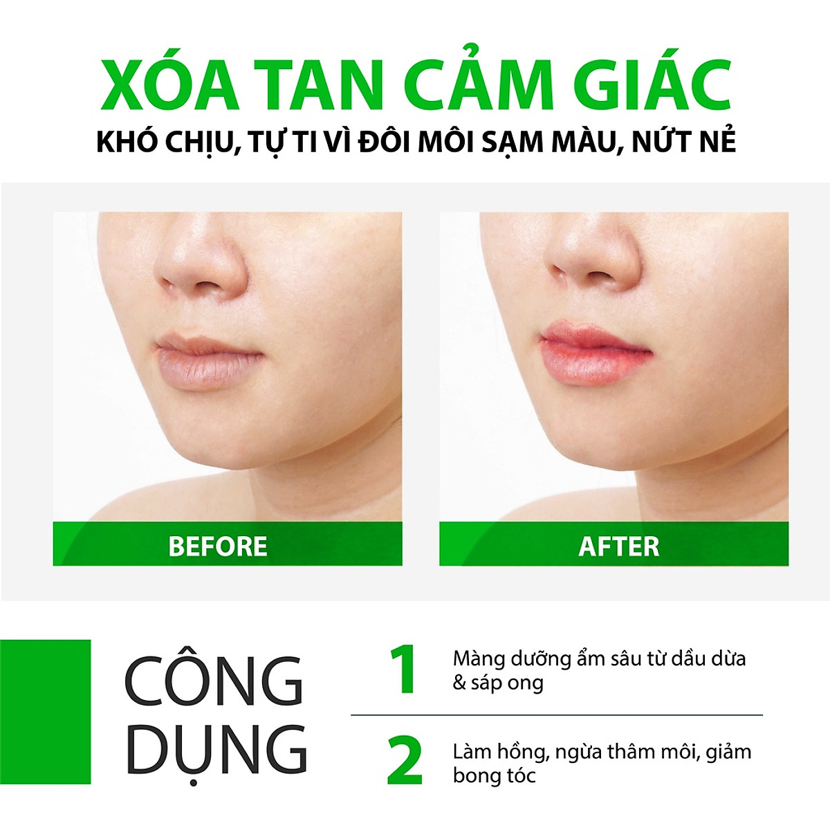 Son Dưỡng Môi Trà Xanh Dưỡng Ẩm, Giảm Thâm Môi MILAGANICS 4.5g (Cây)