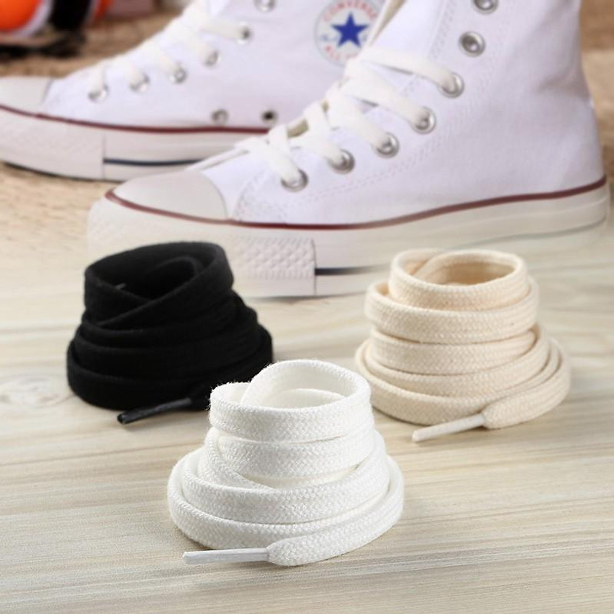 Dây Giày Thể Thao Bản Dẹp Dày 120cm Bằng Vải Nhiều Màu Sắc Có Thể Buộc Giày Thể Thao, Bata, Boots
