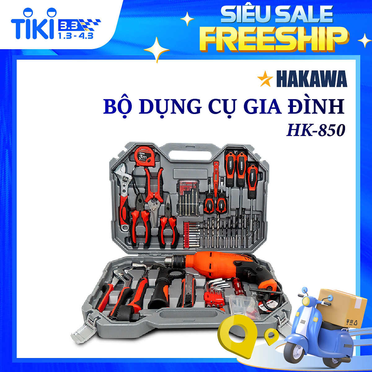 Bộ dụng cụ sửa chữa đa năng chính hãng HAKAWA HK-850