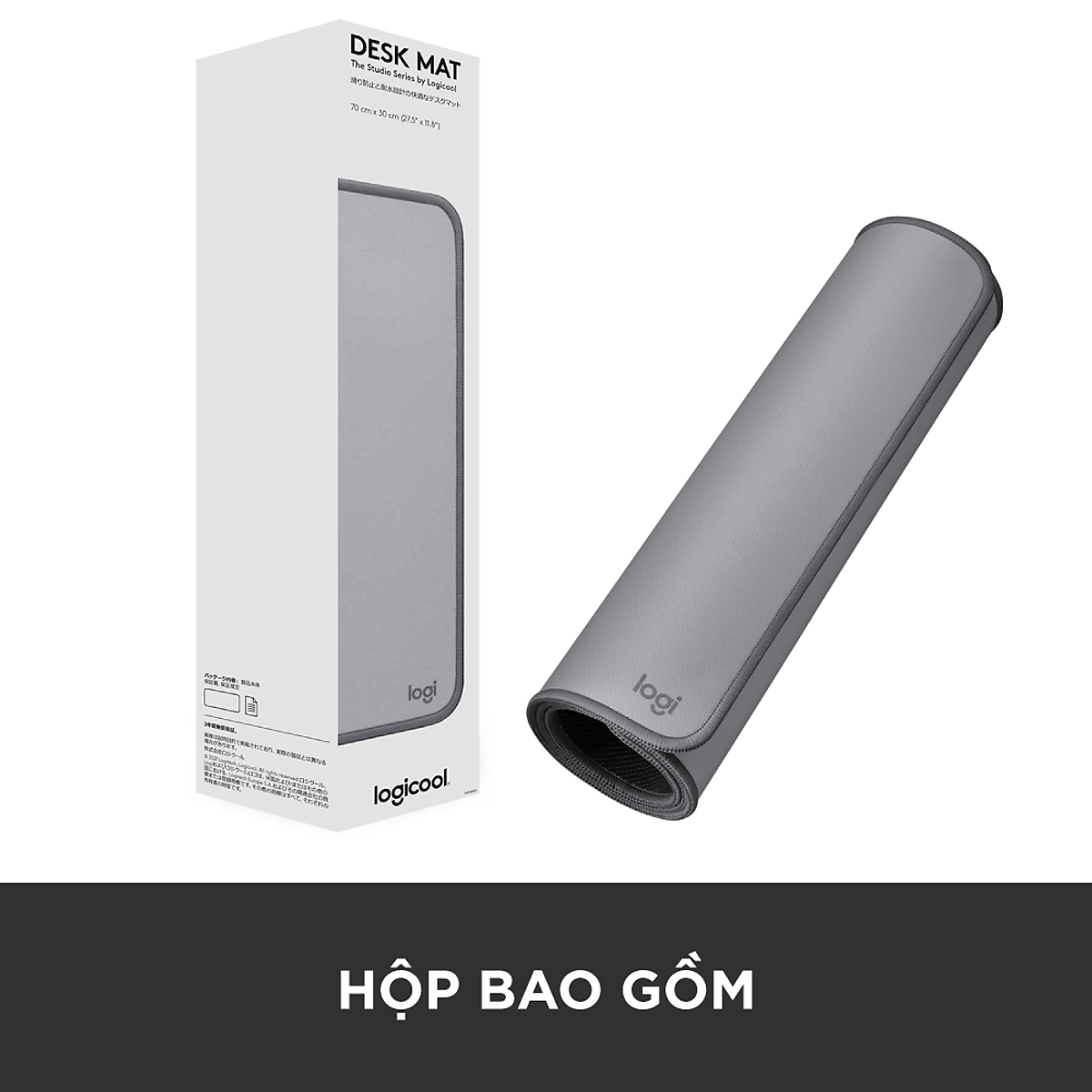 Bàn di chuột cỡ lớn Logitech Desk Mat - Đế cao su chống trượt, lướt dễ dàng, bề mặt chống đổ tràn, bền bỉ, nhỏ gọn - Hàng chính hãng