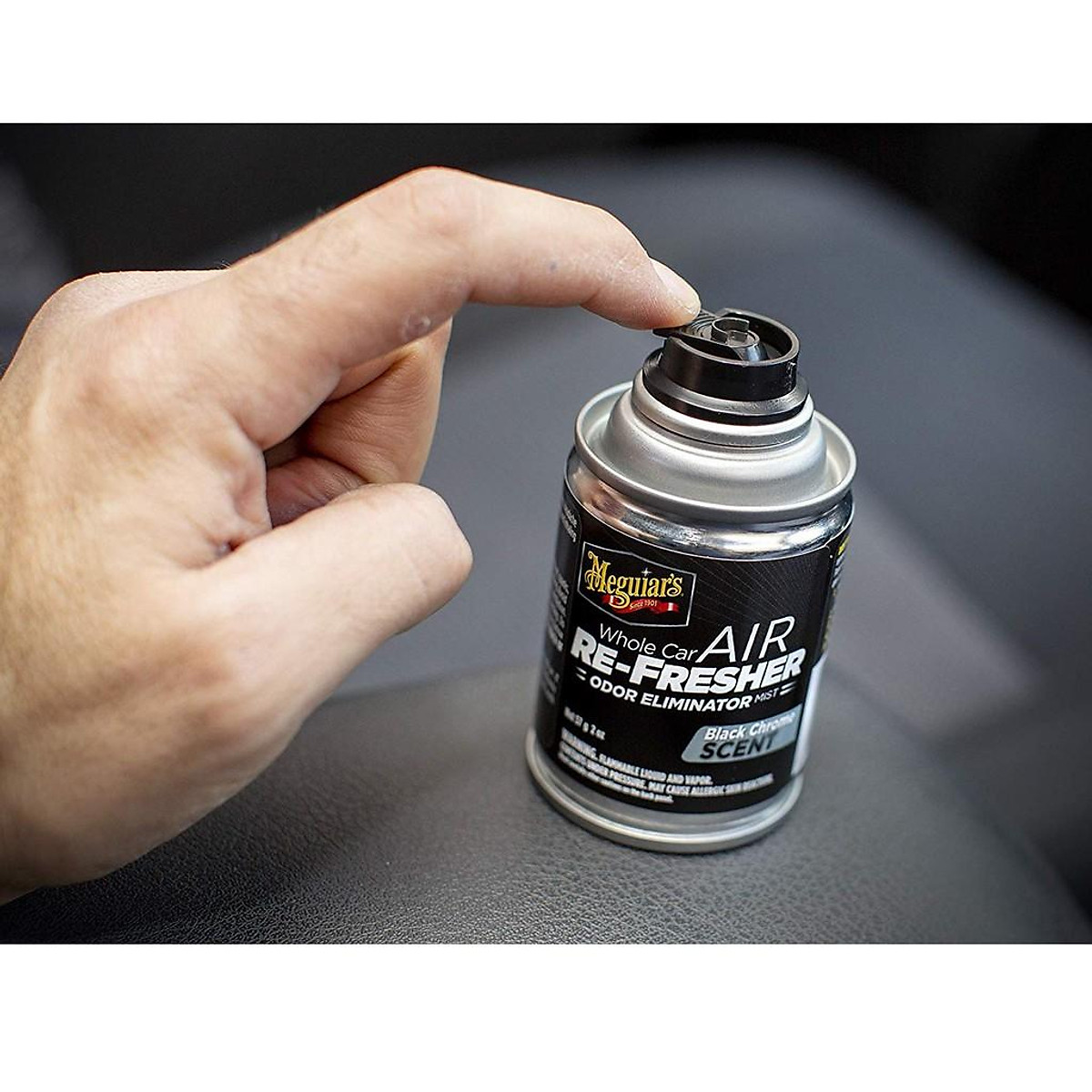 Meguiar's Xịt khử mùi, diệt khuẩn nội thất ô tô Mùi hương nam tính ( xịt khử mùi ô tô) - Air Refesher - Black Chrome Scent - G181302, 57 g
