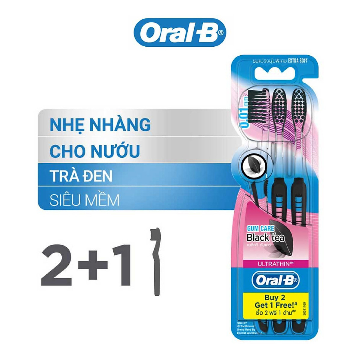 Mua Bàn Chải Oral-B Tinh Chất Trà Đen Vỉ 3 Cái (Mua 2 Tặng 1) Tại P&G Sức  Khỏe-Làm Đẹp Chính Hãng | Tiki