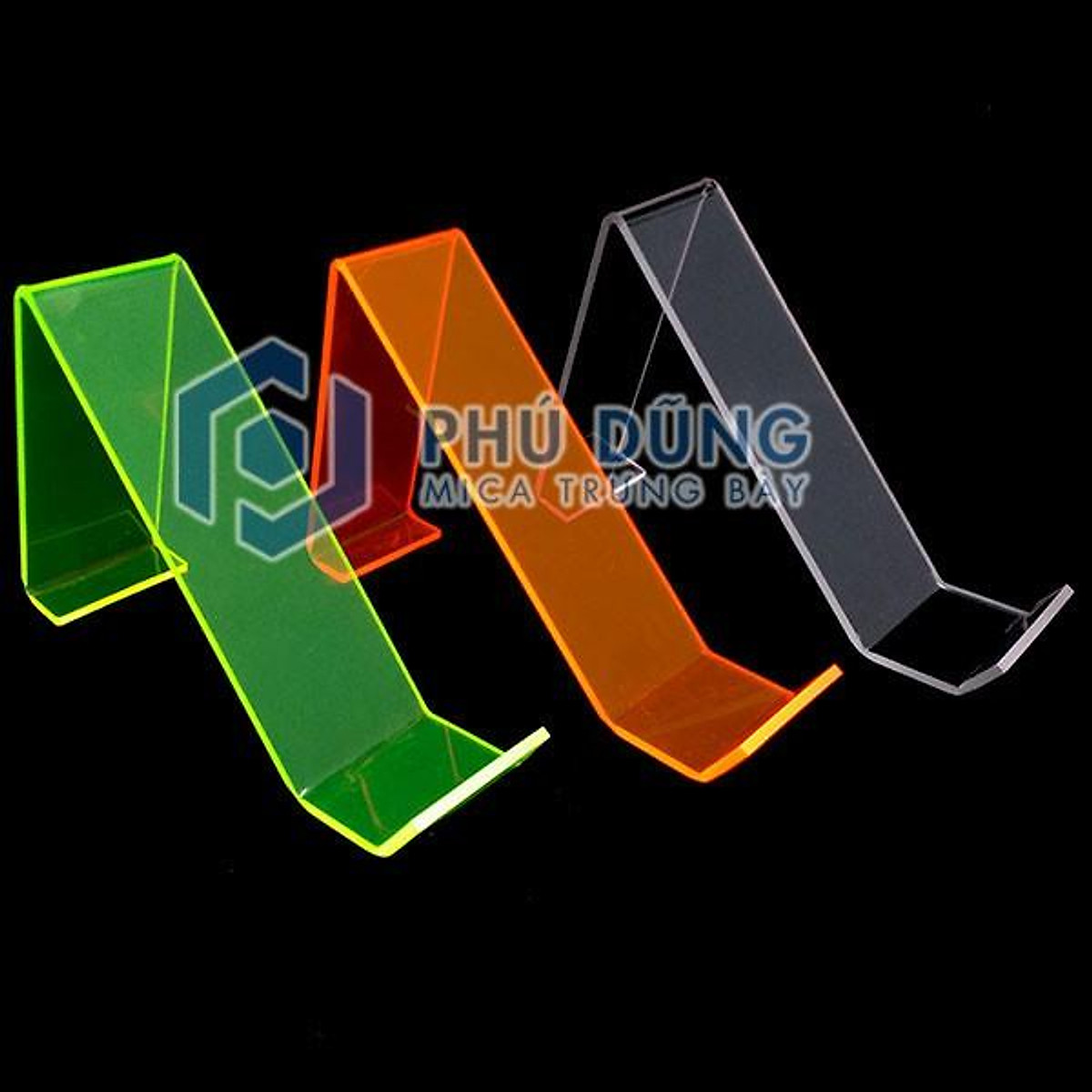 Combo 10 Kệ Đế Mica XANH LÁ Trưng Bày Giày/Dép Kiểu Chữ V