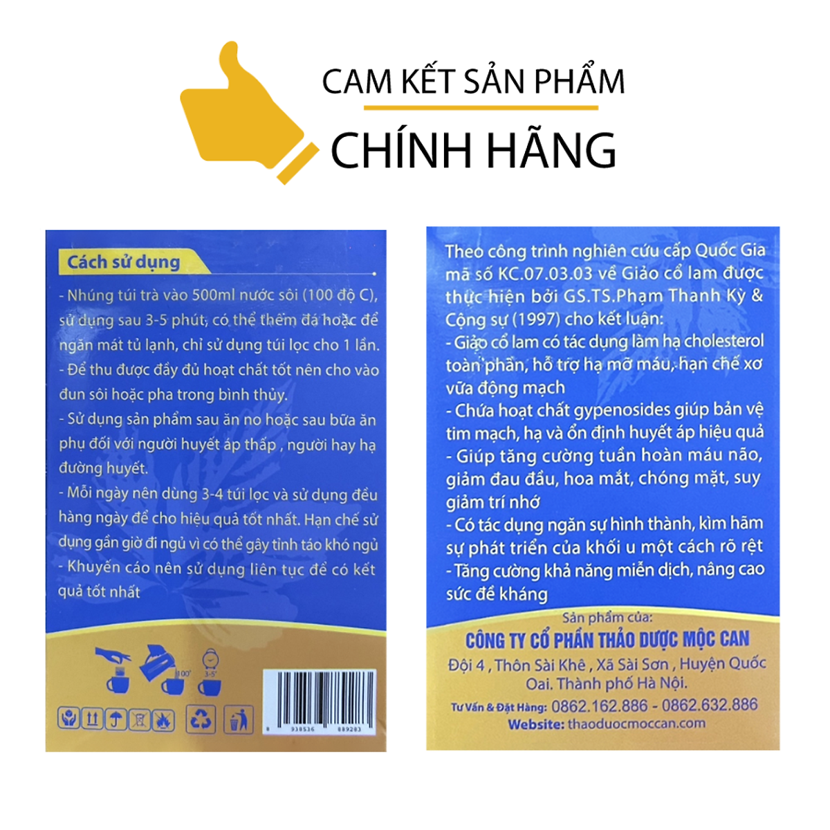 Trà giảo cổ lam mộc can túi lọc Mộc Can ổn định huyết áp, giảm mỡ máu hỗ trợ ngăn ngừa xơ vữa mạch máu gói 25 túi
