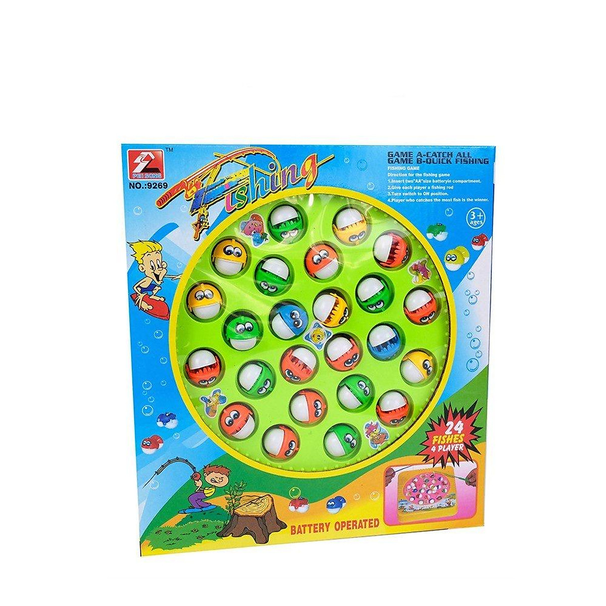 Bộ Đồ Chơi Câu Cá Tháp Trượt Có Nhạc Cho Bé Trai Bé Gái Màu Xanh,