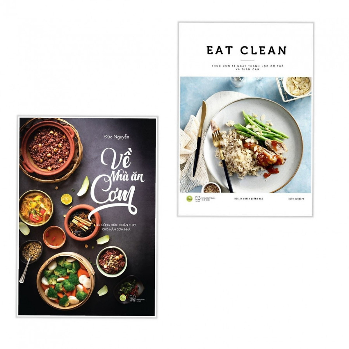 Combo Sách Nấu Ăn - Về Nhà Ăn Cơm + EAT CLEAN Thực Đơn 14 Ngày Thanh Lọc Cơ Thể Và Giảm Cân - (Tặng Kèm Bookmark)