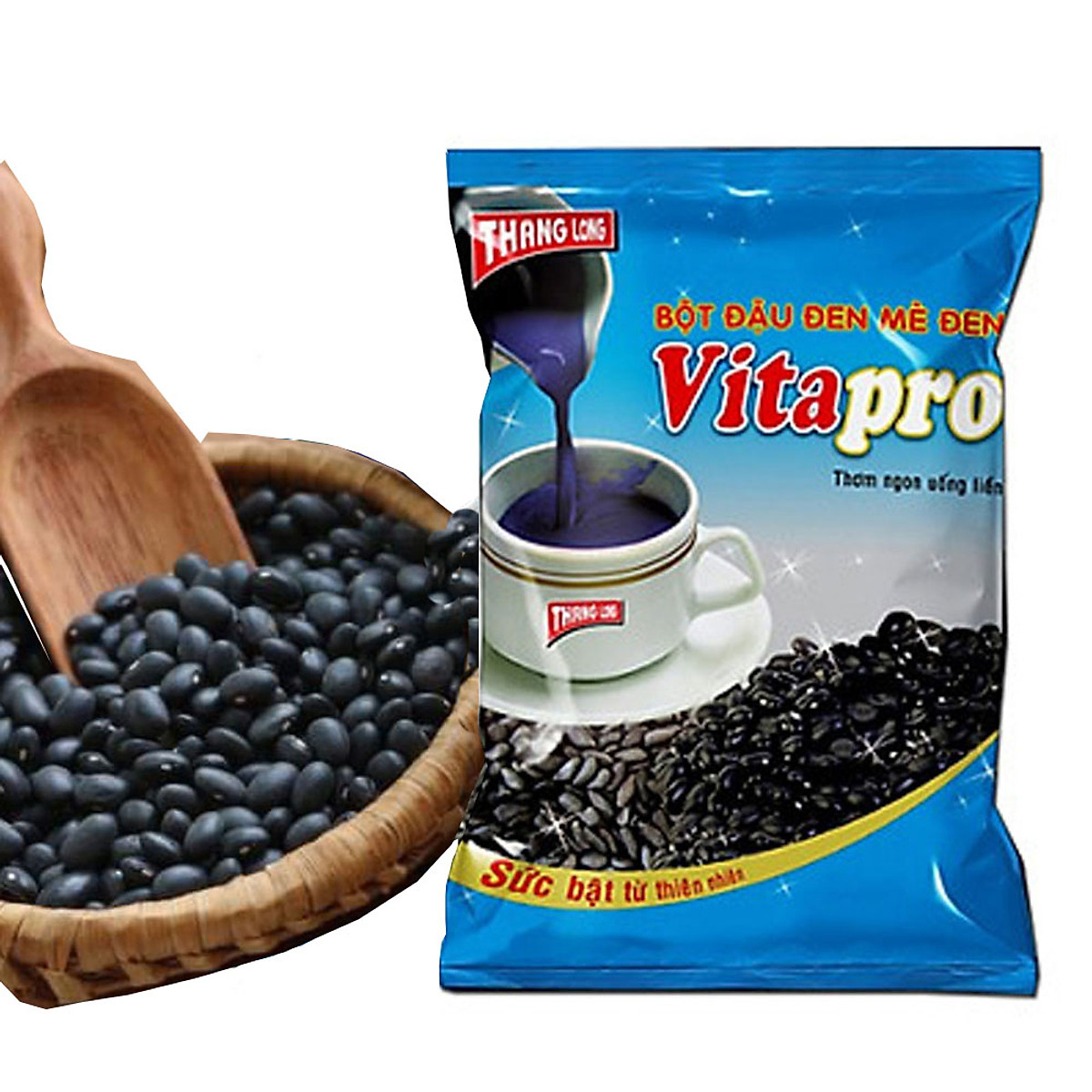 Bột Đậu Đen Mè Đen Vitapro 400gr Giúp Đen Tóc Đẹp Da, Lợi Sữa Cho Phụ Nữ Sau Sinh – Hàng Chính Hãng