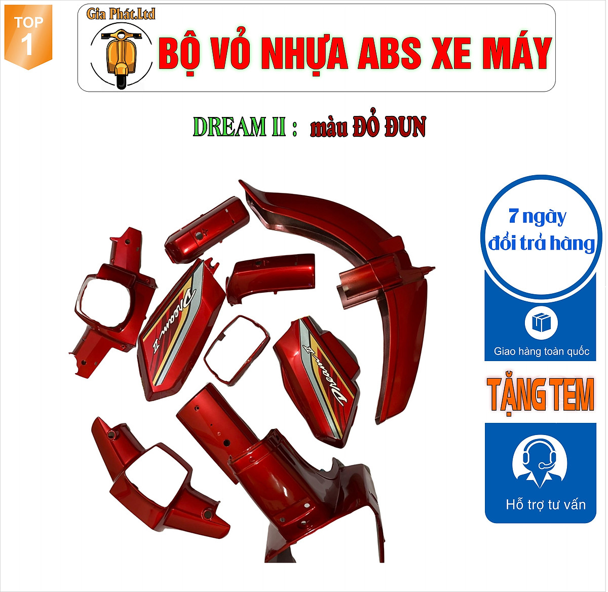 Dàn áo xe Dream lùn Dream 3 Dream Exces màu Xanh nhớt cực chất  G1352