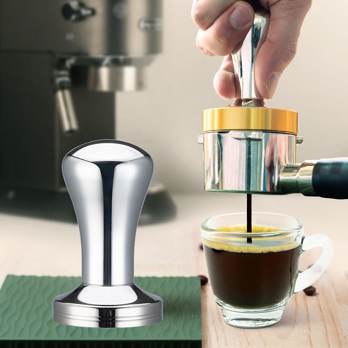 Espresso Tamper Aluminum Alloy Handle Coffee Distributor Leveler Tool for  Cafe Office