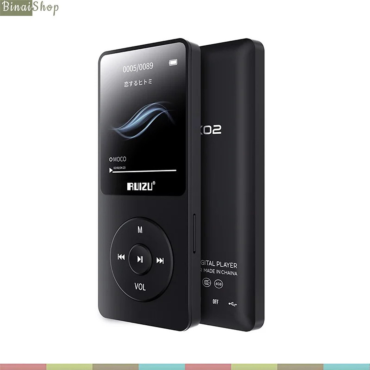 Máy Nghe Nhạc MP3 Ruizu X02 4GB (Đen) - Hàng Chính Hãng