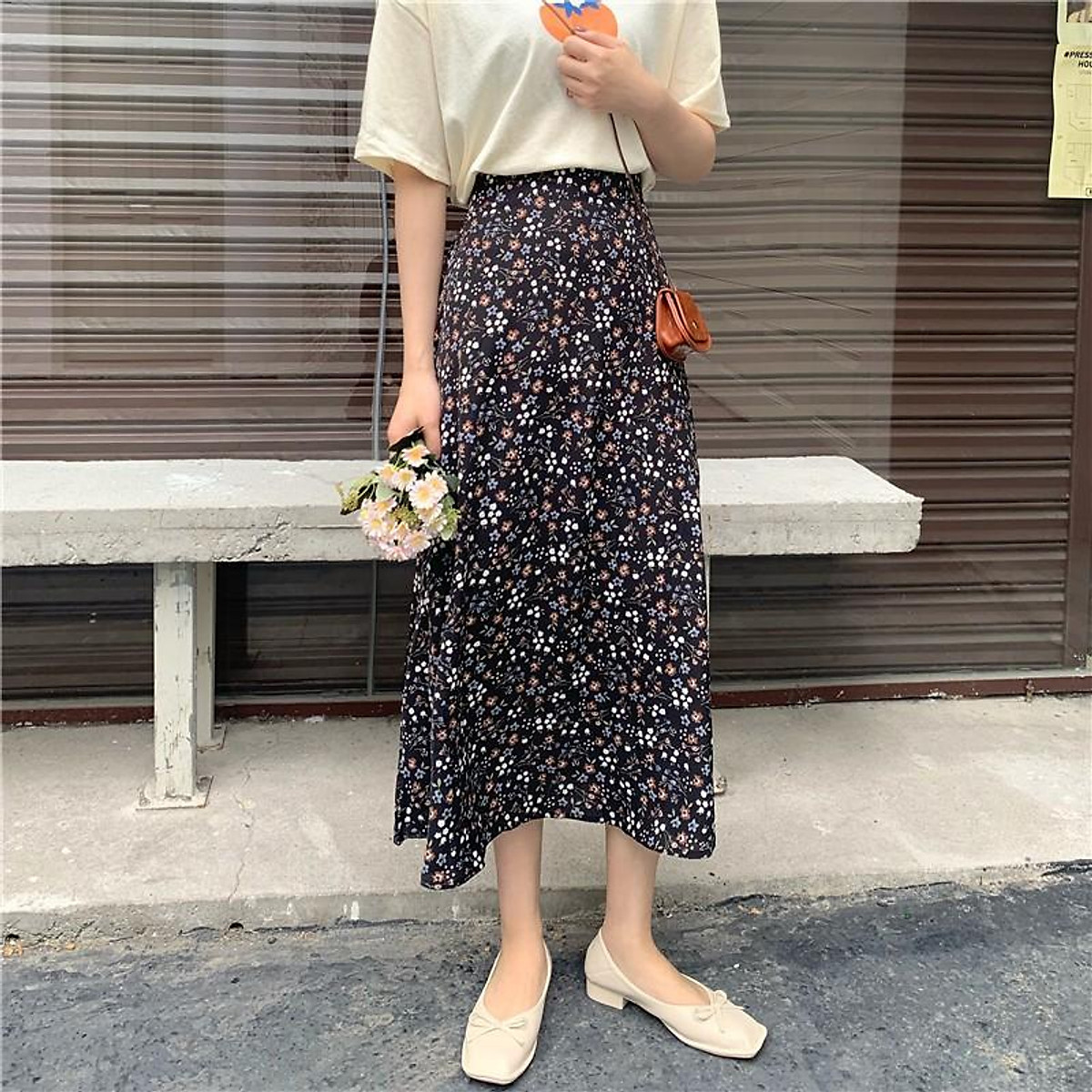 Đầm voan họa tiết hoa phong cách kiểu Hàn Quốc  sakurafashionvn