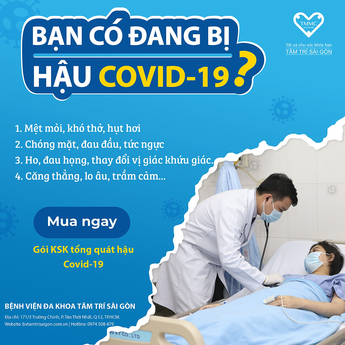 Mua voucher, dịch vụ EVOUCHER GÓI KHÁM TỔNG QUÁT HẬU COVID19_BỆNH
