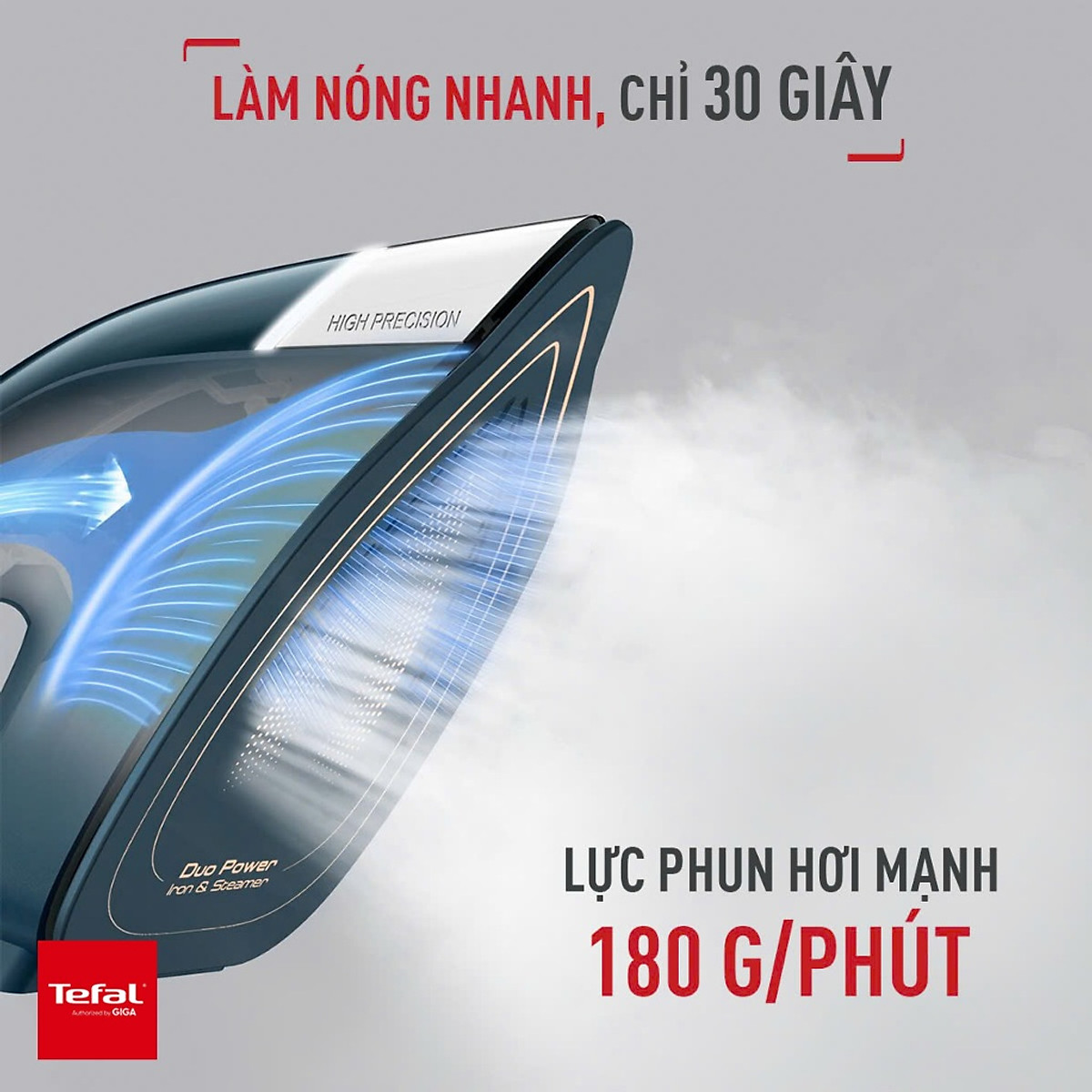 Bàn ủi hơi nước đa năng Tefal 2 trong 1 Duo Power JF4032E0 1850W- Hàng chính hãng