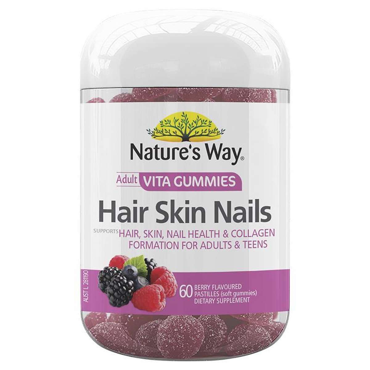 Nature's Way Hair Skin Nails Gummies viên đẹp da, móng, tóc 60 viên