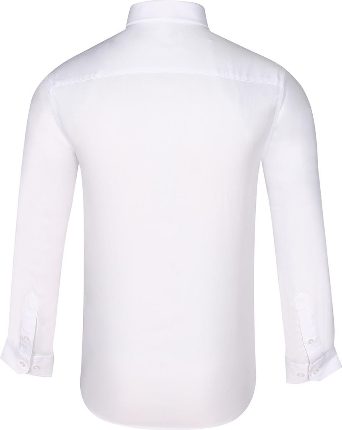 Áo sơ mi nam tay dài form ôm trơn Khatoco A1MD468S1-CNTR008-2412-D - Trắng