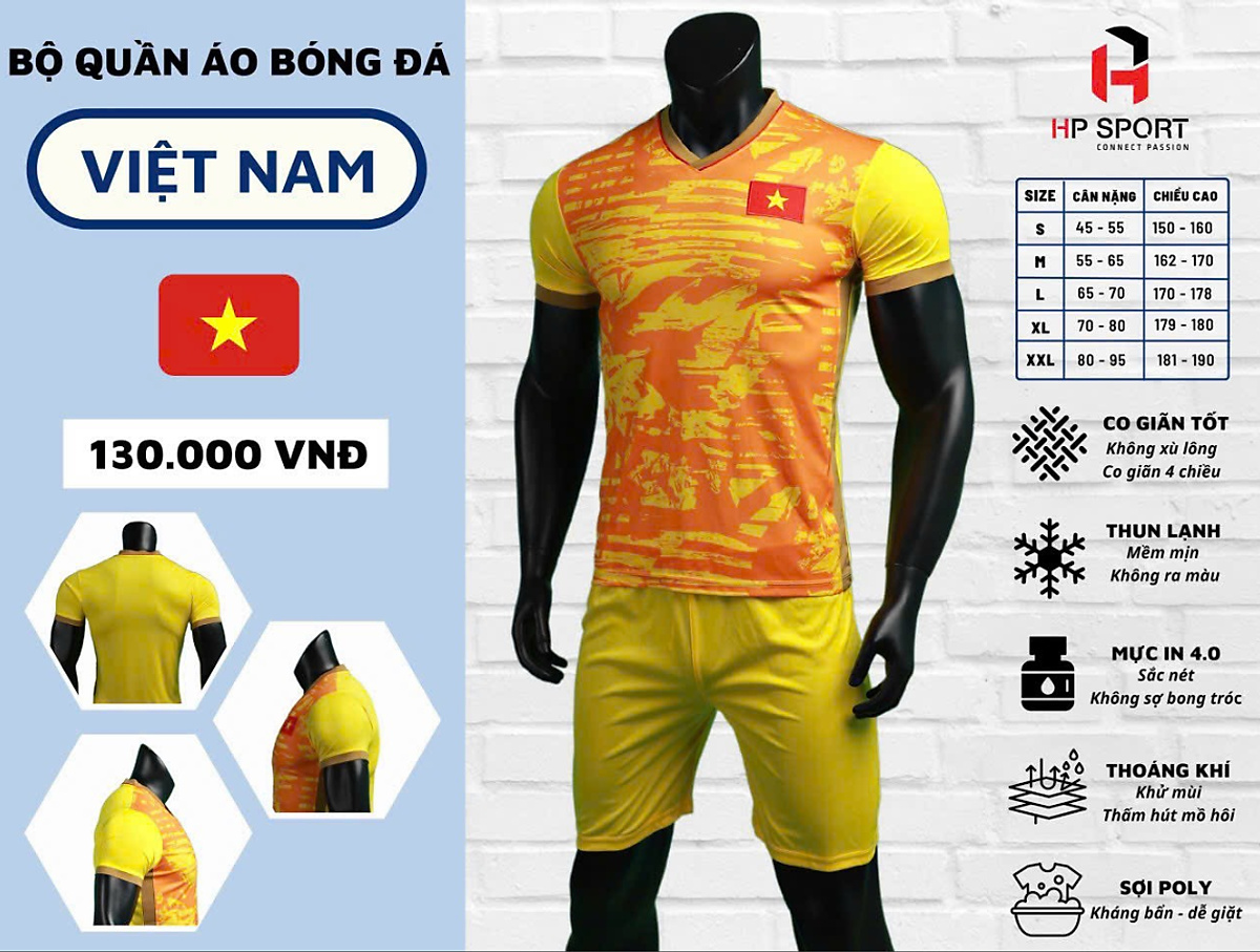 Quần Áo Bóng Đá Đt Việt Nam Vàng 23/24 - Mẫu Mới Nhất