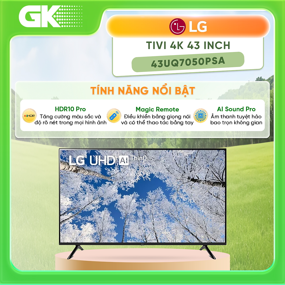 Smart Tivi LG 43 Inch 4K 43UQ7050PSA - Hàng chính hãng - Chỉ giao HCM
