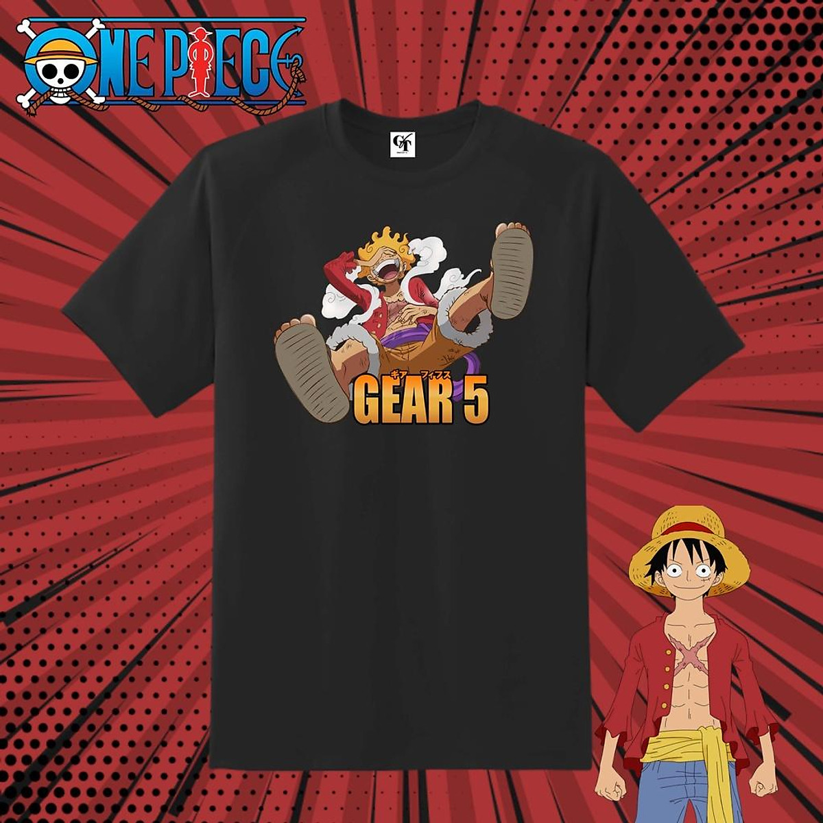 Áo thun One Piece Luffy Gear 5: Cập nhật đến năm 2024, bộ anime vẫn là một trong những series phổ biến nhất và một bộ áo thun One Piece Luffy Gear 5 sẽ khiến bạn trở nên phong cách và đầy cá tính. Với thiết kế độc đáo và in hình Luffy đang sử dụng Gear 5, sản phẩm này sẽ giúp bạn thể hiện đam mê với bộ truyện Anime One Piece.