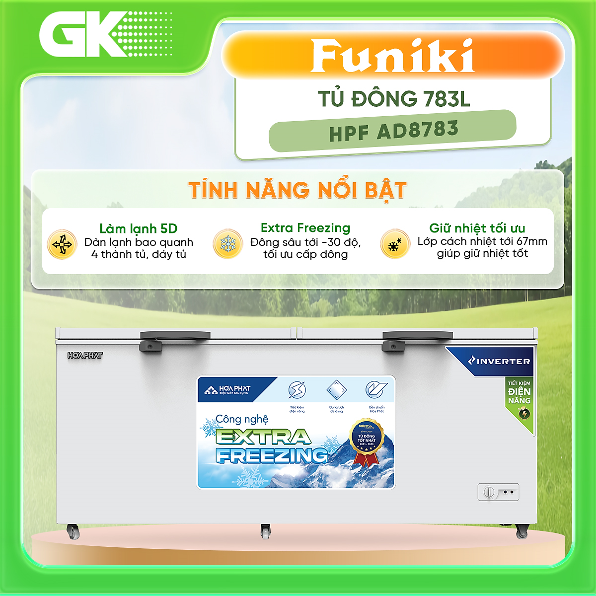 HPF AD8783 - TỦ ĐÔNG FUNIKI HPF AD8783 - Hàng Chính Hãng - Chỉ Giao Hồ Chí Minh