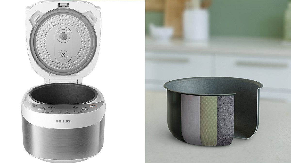 Nồi Cơm Điện Tử Mini Philips HD3170/66 - 600W - 0.85 Lít - Hàng Chính Hãng