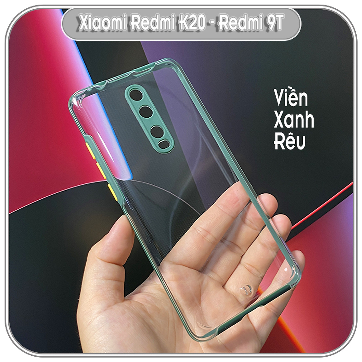 Ốp Lưng Cho Xiaomi Mi 9T - Redmi K20, Trong Không Ố Vàng, Viền Tpu Dẻo Màu,