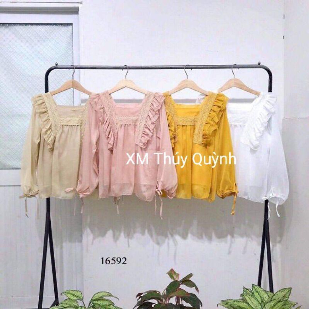 Áo Kiểu Chất Voan 2 Lớp Phối Cánh Tiên - Áo kiểu Áo Kiểu Chất Voan 2 Lớp Phối Cánh Tiên - Áo Kiểu