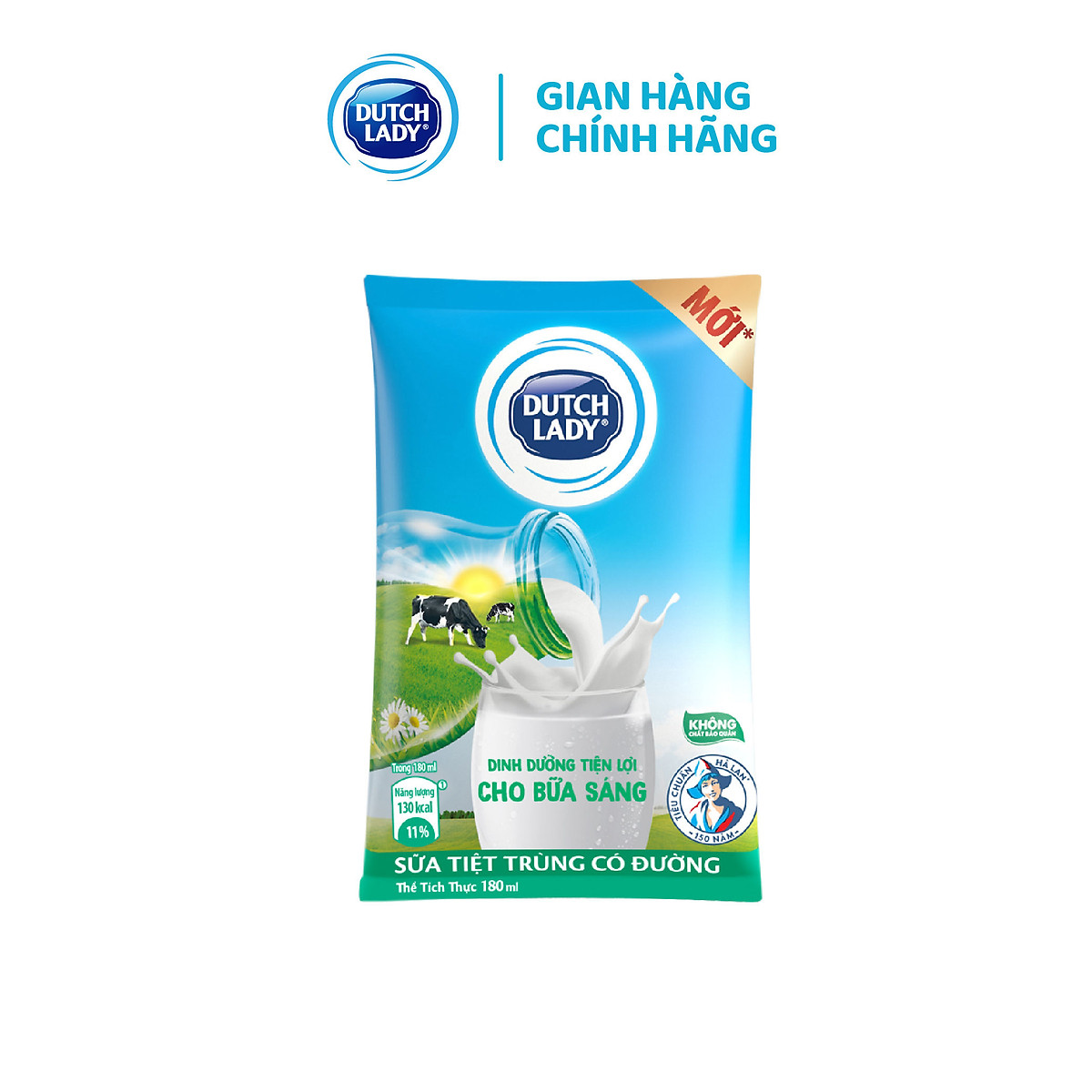 Thùng 48 Bịch Sữa Tiệt Trùng Dutch Lady Cô Gái Hà Lan Có Đường 180ml