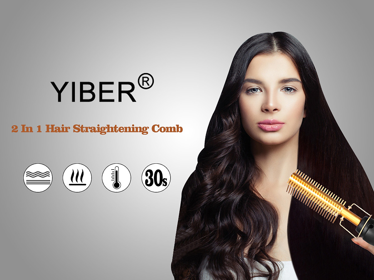 Hair Straightener Hot Heating Comb 2 In 1 Straightening Brush Corrugation Curling Iron Hair Curler Comb Hair Straightener Hot Heating Comb 2 In 1 Straightening Brush Corrugation Curling Iron Hair Curler Comb