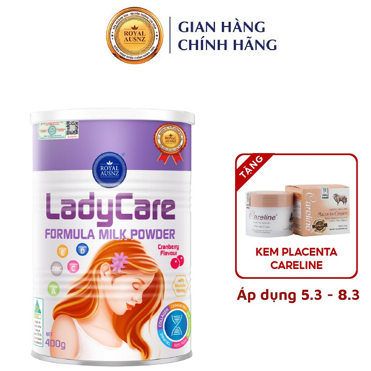 Sữa Bột Hoàng Gia Úc Lady Care Formula Tăng Cường Sức Khoẻ Phụ Nữ ROYAL AUSNZ 400g