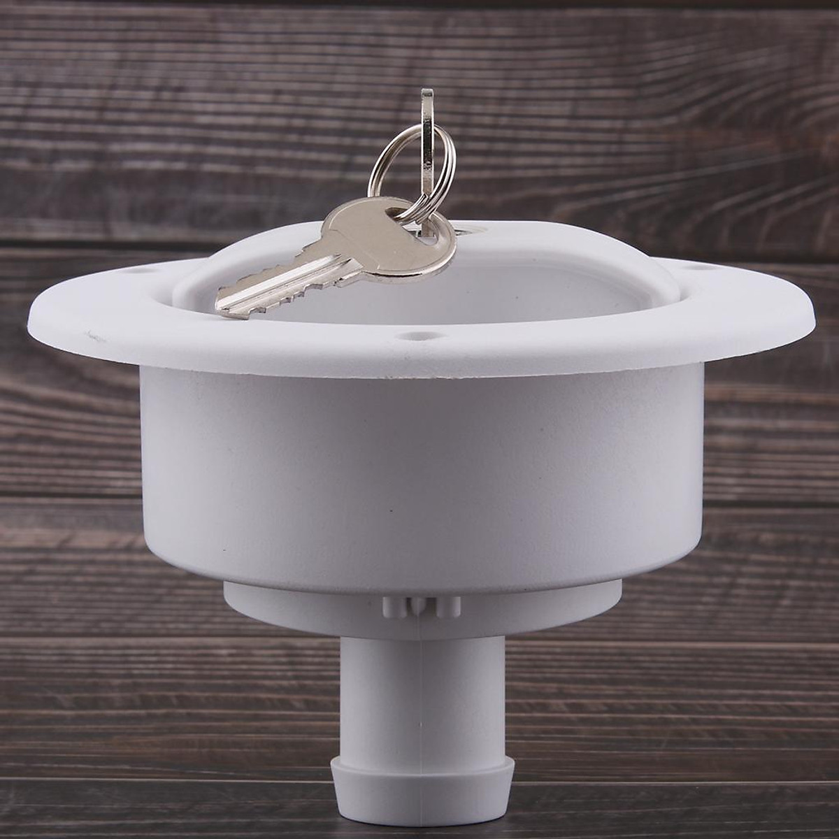 thumbnail image 2 of White Gravity Fresh Water Inlet For RV Trailer Camper - Plastic Hatch With Stainless Filter 2 of 11