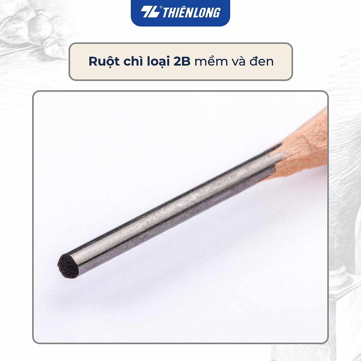 Bút chì gỗ Thiên Long GP-018 - Độ cứng 2B